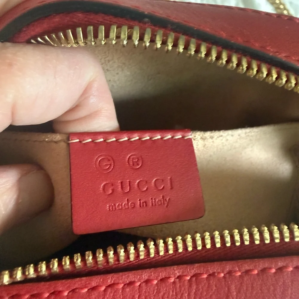 Gucci Floral Crossbody Bag - Blue and Green with Gold Chain - Picture 8 of 11